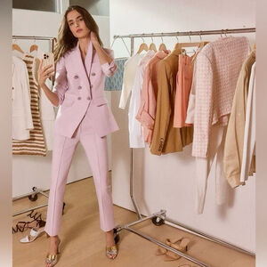 Veronica Beard Kean Slim Leg Cropped Pant Barely Orchid Lavender 2 NWOT